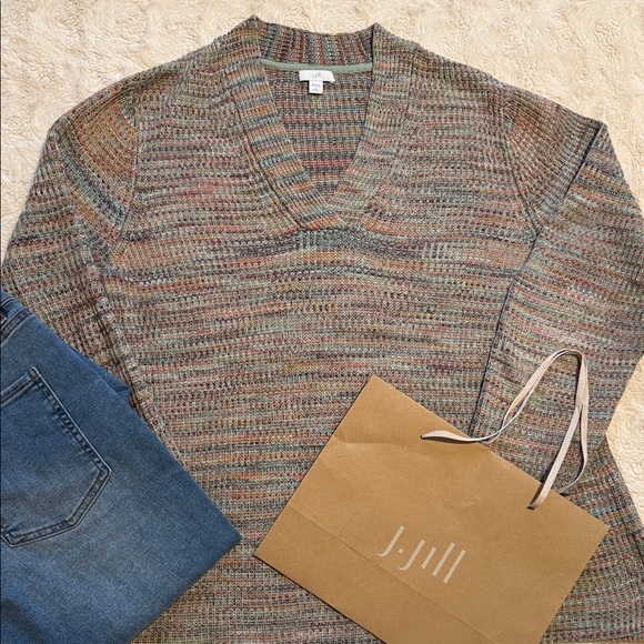 J. Jill Women’s V-Neck Sweater in Multicolor - Picture 1 of 9